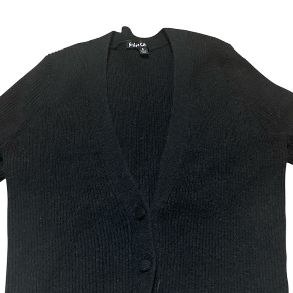 For Love and Lemons Nina V Neck Plunge Rib Knit Cardigan - Picture 4 of 8